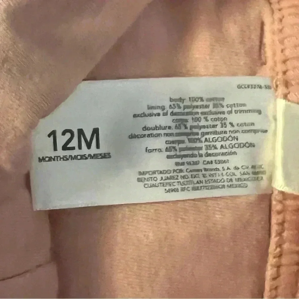 EUC Oshkosh BGosh Girls Light Pink Corduroy Overalls 12 M Buttons